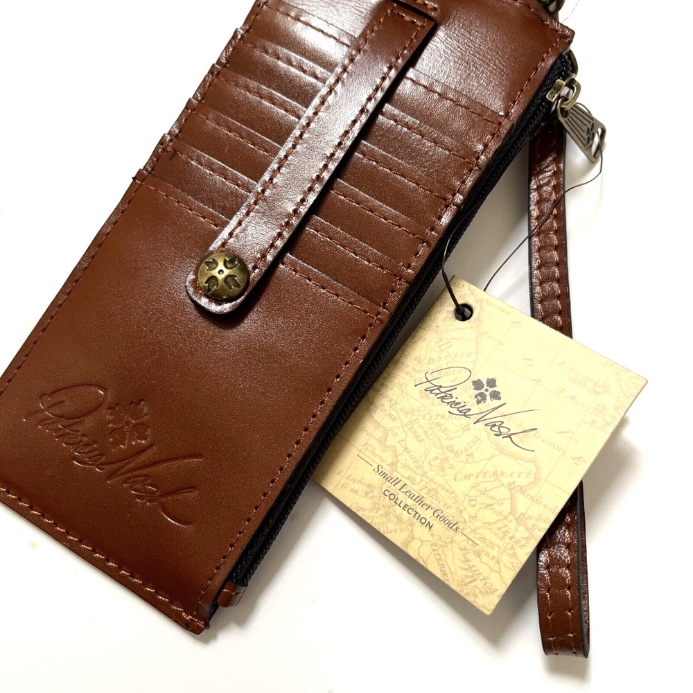 NWT Original PATRICIA NASH Alanna Leather Wallet Card Case Heritage Tan Brown